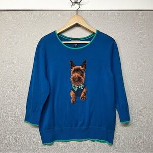XL (18) Lands’ End Dapper Scottie Crewneck Sweater